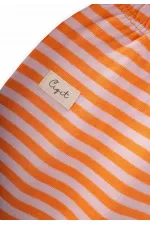 Culotte bébé à pieds 0-6 mois, rayures pêche poudrées