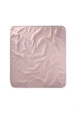 Double Layer Muslin Baby Blanket with Pom-Pom Trim, 100x100 cm +/- 3 cm, Powder Pink