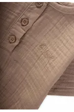 Organik Müslin Zıbın 0-3 Yaş Vizon