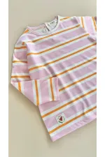Striped Long Sleeve T-Shirt 2-8 Years Old Powder Orange Striped