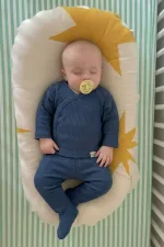 Ensemble de chaussures à pieds en velours côtelé 0-9 mois bleu marine