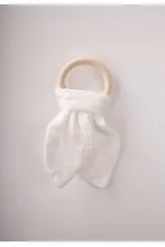 Anneau de dentition en mousseline de bois écru