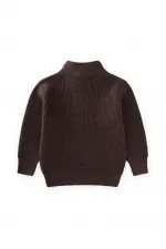 Pull Selanik Knitwear à fermeture éclair, marron, 2-11 ans