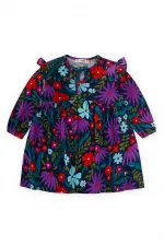 Desenli Mevsimlik Elbise 1-7 Yaş Lacivert