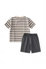 Ensemble Capri basique rayé 1-5 ans Anthracite Vison Rayé Ensemble Capri basique rayé 1-5 ans Anthracite Vison Rayé
