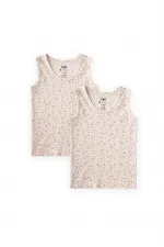 Débardeur deux pièces à larges bretelles, 2-11 ans, écru, lilas, motif floral