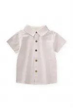 Chemise à carreaux écru, 2-10 ans