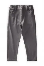 Pantalon en gabardine de lycra gris, 2-7 ans