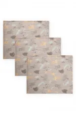 Bavoir en mousseline triple épaisseur 20 x 30 cm, motif animal beige