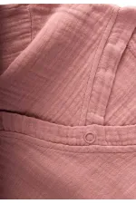 Salopette croisée en mousseline bio 0-9 mois corail