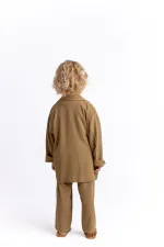 Keten Blazer Ceket 2-7 Yaş Caramel