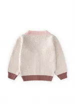 Triko Düğmeli Hırka 2-8 Yaş Doğal Pembe