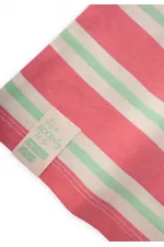 Striped Girl T-Shirt 2-10 Years Old Pink Green Striped