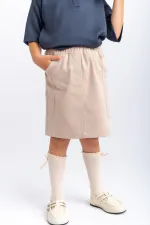 Gabardin Etek 2-7 Yaş Bej