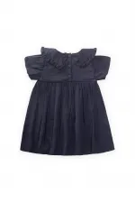 Yakalı Modal Elbise 2-10 Yaş Lacivert