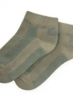 Kalın Çizgili Çocuk Patik Çorabı 5-12 Yaş Çağla - Haki Yeşil