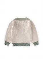 Triko Düğmeli Hırka 2-8 Yaş Doğal Yeşil