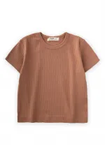 Basic Ribbed T-Shirt 1-5 Years Old Brown