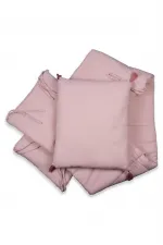 Rabbit Eared Embroidered Baby Bath Towel 75X75 cm Powder Pink