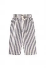 Muslin Pants for 1-10 Years, Indigo, Thick Striped Muslin Pants for 1-10 Years, Indigo, Thick Striped
