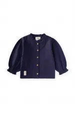 Organic Muslin Shirt for Ages 2-10, Navy Blue