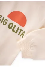 Bıg Olıta Baskılı Sweatshirt 2-10 Yaş Ekru