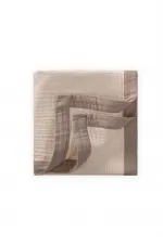 Couverture brute à quatre couches, passepoil épais, 85 x 90 cm, couleur vison