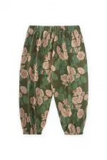 Patterned Ankle-Length Harem Pants, Ages 3-9, Green