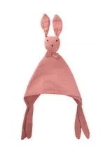 Compagnon de sommeil en mousseline lapin (lavé) 40 x 40 cm, forme bouche de bébé