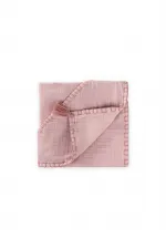 Serviette triangulaire en mousseline double épaisseur faite main (lavée) 75 x 75 cm lilas