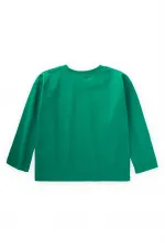 Seasonal T-Shirt with Label Detail, 2-10 Years Old, Green