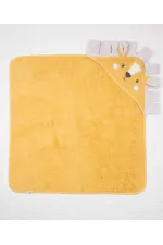 Aslan Figürlü Bebek Havlu 75x75 cm Hardal Sarı