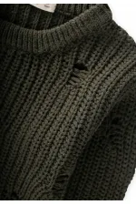 Thessaloniki Knit Sweater, Ages 2-8, Khaki Green