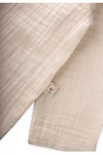 Organik Müslin Gömlekli Kadife Takım 0-4 Yaş Naturel