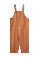 Salopette en gabardine beige, 2-7 ans