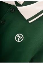 Polo Neck T-Shirt 2-10 Years Old Khaki Green