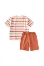 Striped Basic Capri Set, Ages 1-5, Orange Stripes Striped Basic Capri Set, Ages 1-5, Orange Stripes