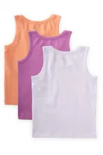 Triple Wide Strap Undershirt 2-9 Years Lilac White Salmon