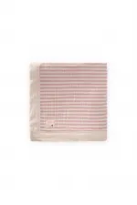 Couverture épaisse double couche à rayures rose poudré, 85 x 90 cm