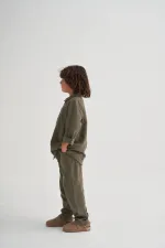 Gömlekli Tencel Takım 2-7 Yaş Haki Yeşil