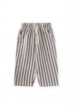 Pantalon en mousseline pour enfants de 1 à 10 ans, rayé marine Pantalon en mousseline pour enfants de 1 à 10 ans, rayé marine