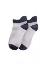 Chaussettes-chaussons pour enfants, bout et talon colorés, 5-12 ans, bleu indigo