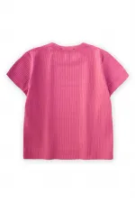 Basic Ribbed T-Shirt 1-5 Years Old Fuchsia