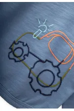 Traktör Nakışlı Sweatshirt 0-4 Yaş İndigo Mavi