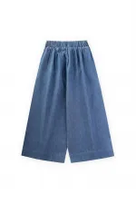 Geniş Paça Kot Pantolon 4-12 Yaş Mavi