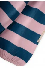 Triko Çizgili Tunik 4-12 Yaş Pudra Mavi Çizgili