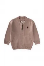 Gilet en maille avec poches, 2-11 ans, beige