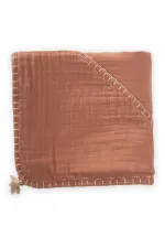 Double Layer Handmade Muslin Triangle Towel (Washed) 75x75 cm Coffee