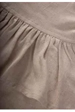 Beli Volanlı Keten Tulum 2-7 Yaş Naturel