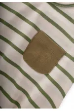 Çizgili Cepli Zıbın 0-3 Yaş Yağ Yeşili